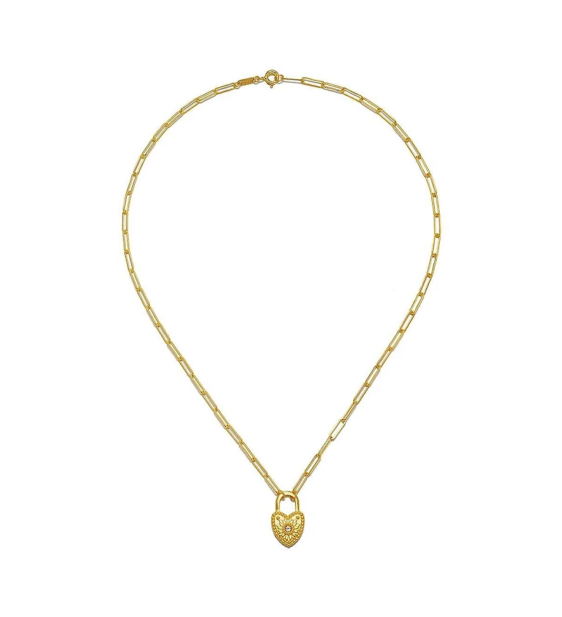 Satya Jewelry Love Everlasting Padlock Heart Necklace