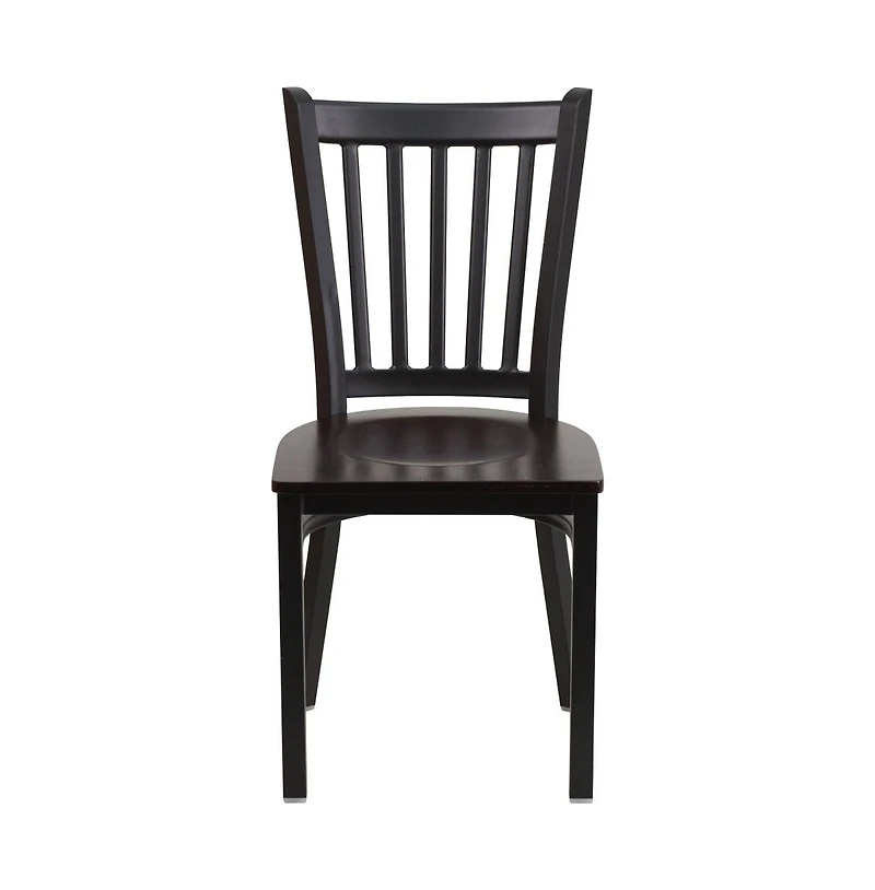 Emma+Oliver 2 Pack Vertical Back Metal Restaurant Chair