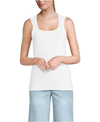 Lands' End Women's Micro Rib Square Neck Tank Top