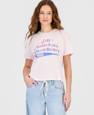 Rebellious One Juniors' American Sweetheart Graphic Print T-Shirt