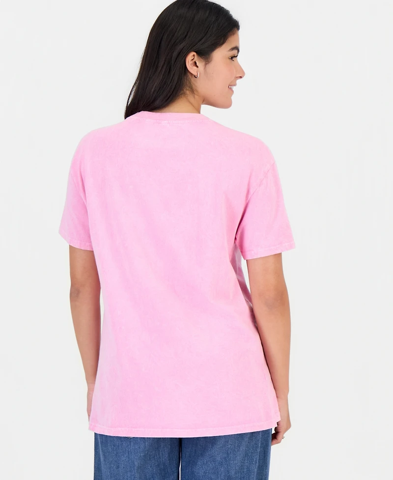 Rebellious One Juniors' Rose Graphic Print Cotton T-Shirt