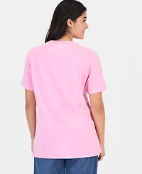 Rebellious One Juniors' Rose Graphic Print Cotton T-Shirt