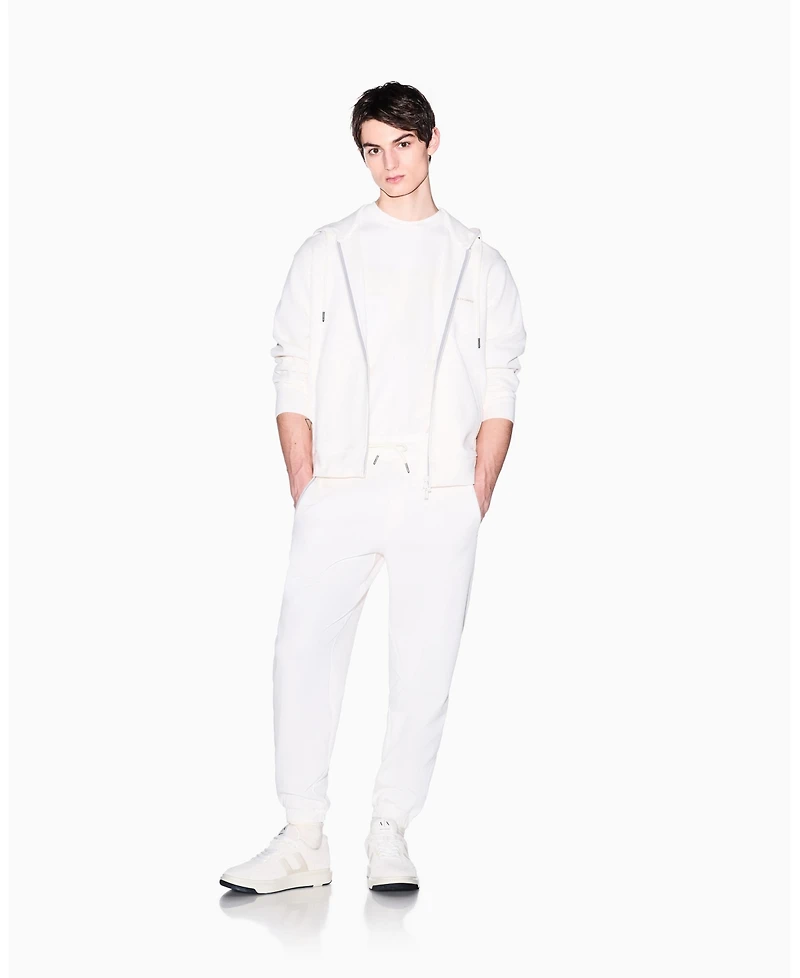 A|X Armani Exchange Men's White Edition Short Sleeve Layered Sweater