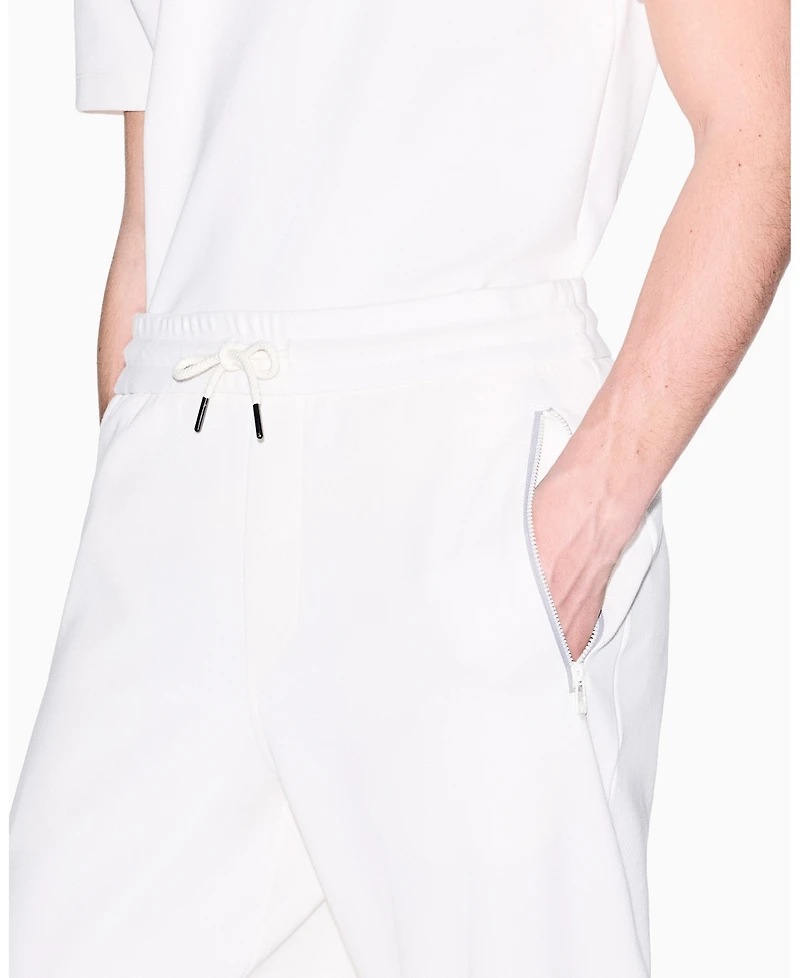 A|X Armani Exchange Men's White Edition Fleece Jogger Pants