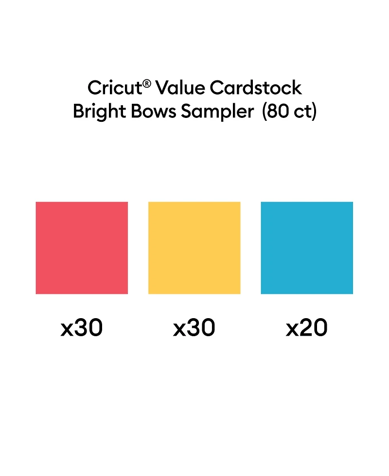 Cricut Bright Bows Sampler 80 Sheet 8.5" x 11" Card Stock