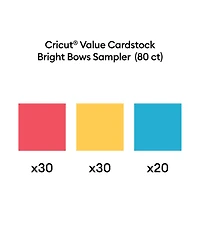 Cricut Bright Bows Sampler 80 Sheet 8.5" x 11" Card Stock
