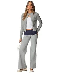 Edikted Women's Wide Leg Contrast Foldover Pants