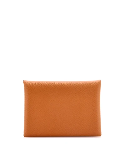 Pre-Owned HERMES Calvi Duo Card Holder Verso Epsom