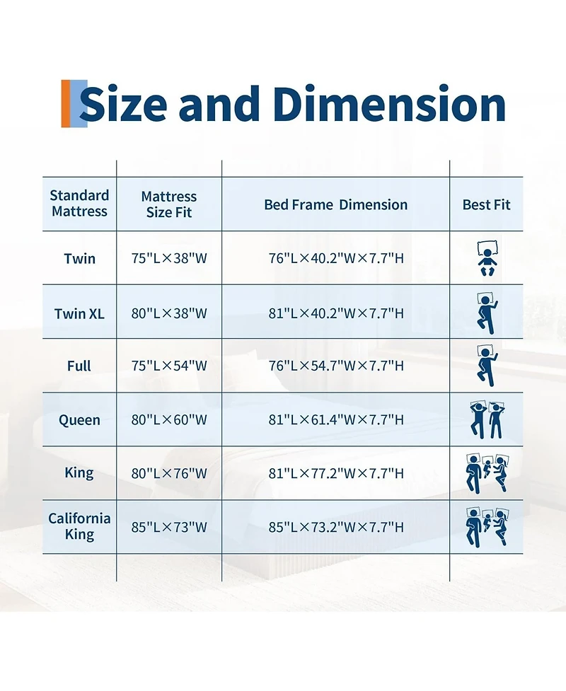 gaomon King Bed Frame, Wood Platform Bed with Fluted Design, Low Profile BedFrame, Minimalist Bed Base with Noise-Free, Easy Assembly.