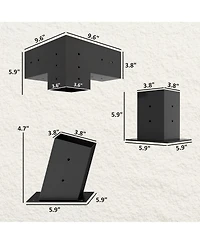Outsunny Pergola Brackets, 15° Slanted Roof Pergola Bracket Kit,