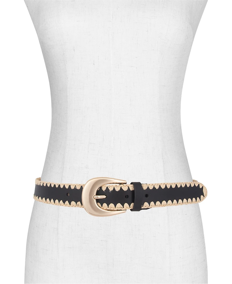 Michael Kors Raffia Leather Belt