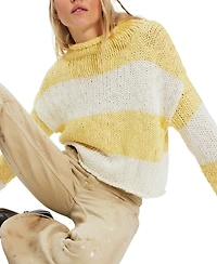 Free People Women's Opal Rugby Stripe Rolled Neck Sweater
