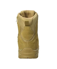 AdTec Men's 8" Suede Leather Side Zipper Waterproof Tactical Boot, Coyote