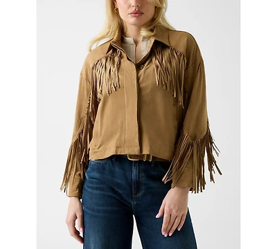 Guess Women's Ibby Long-Sleeve Fringe Jacket