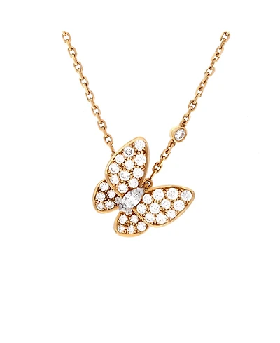 Pre-Owned Van Cleef & Arpels Two Butterfly Pendant Necklace