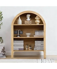 Yigii Arched 43.3" Tall 3-Tier Bookshelf for Modern Farmhouse Decor