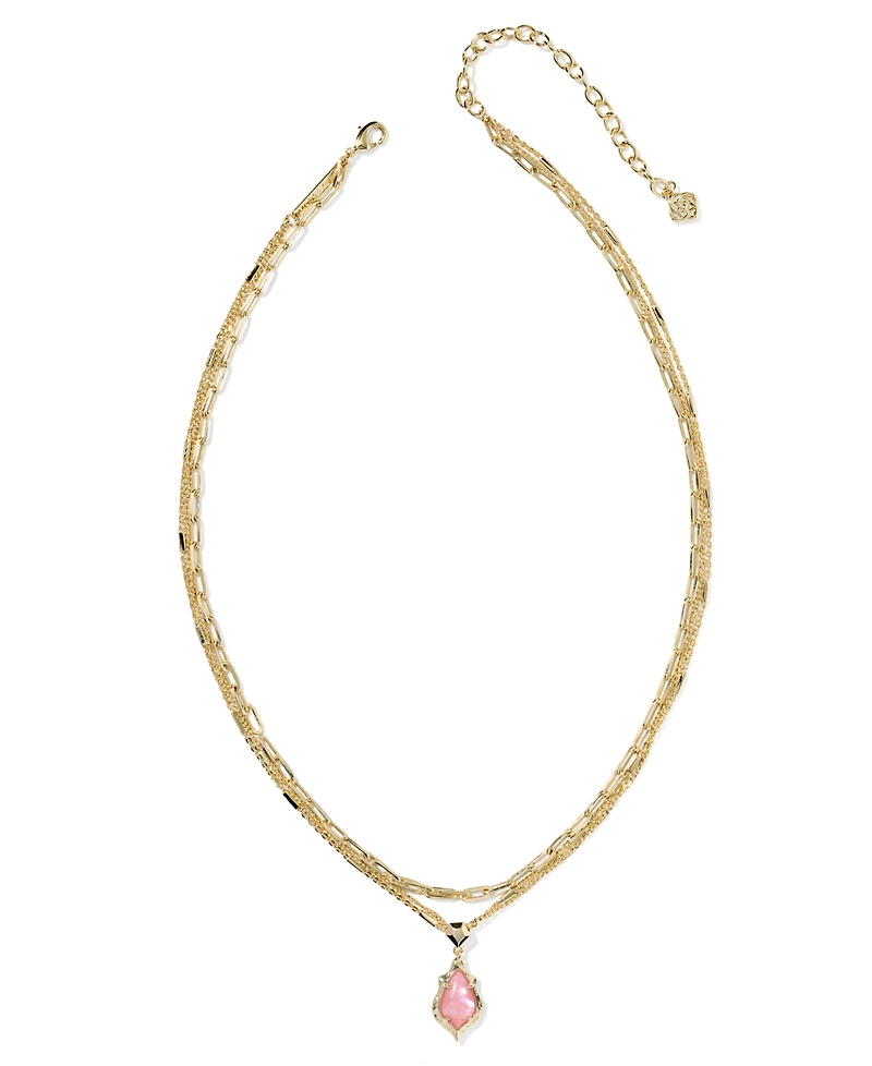 Kendra Scott Adriana Scallop Frame Multi Strand 14k Gold Over Brass Necklace