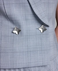 Bcbg Women's Draped Collar Two Button Plaid Jacket