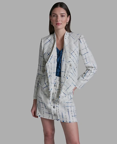 Bcbg Women's Tweed Open Front Fringe Jacket