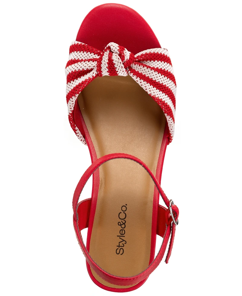 Style & Co Women's Valleyy Knotted Front Wedge Sandals, Macy's Exclusive
