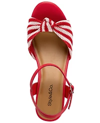 Style & Co Women's Valleyy Knotted Front Wedge Sandals, Macy's Exclusive