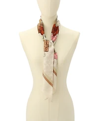 Coach Women's Stacked Tabby Printed Wide Silk Skinny Scarf