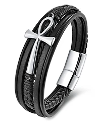 Rhona Sutton Men's Crux Leather & Stainless Steel Bracelet