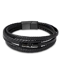 Rhona Sutton Men's Imperial Leather & Stainless Steel Bracelet