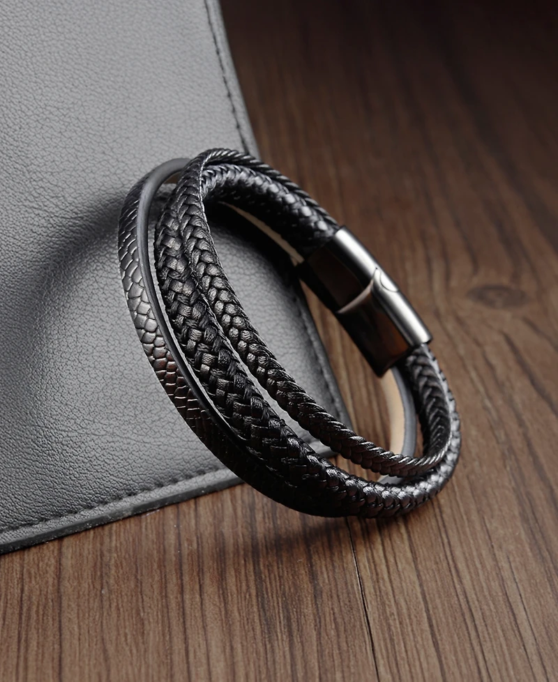 Rhona Sutton Men's Elysian Leather & Stainless Steel Bracelet