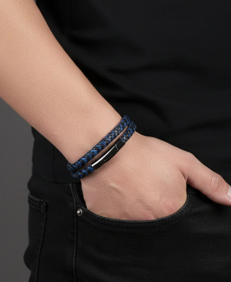 Rhona Sutton Men's Lexor Leather & Stainless Steel Bracelet