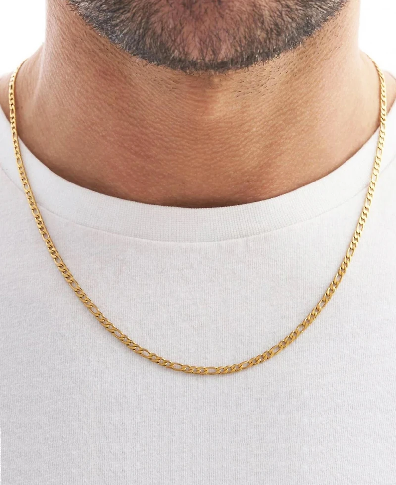 Rhona Sutton Men's Figaro Chain Necklace in 18k Gold Plated