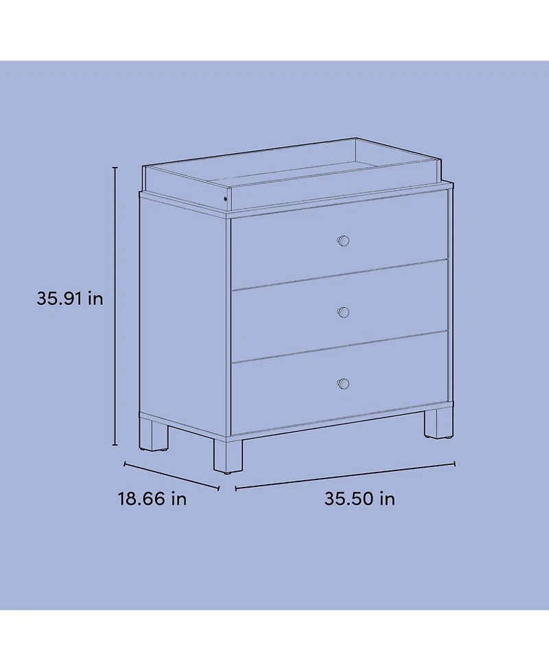 Storkcraft California 3 Drawer Chest with Topper