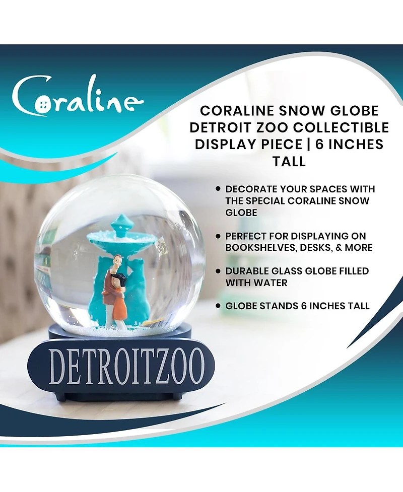 Coraline Special Snow Globe Detroit Zoo Collectible Display Piece | Feature's Coraline's Parents Trapped Inside | Official Coraline Movie Collectible