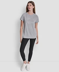 Dkny Sport Women's Triple Rhinestone Foil Logo T-Shirt