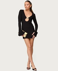 Edikted Women's Coastal Plunge Neck Cutout Mini Dress
