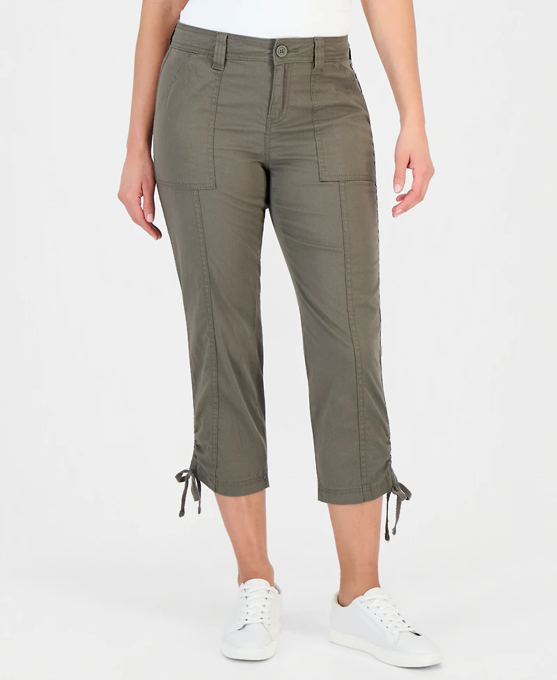 Style & Co Petite Mid-Rise Tie-Hem Capri Pants, Exclusively at Macy's