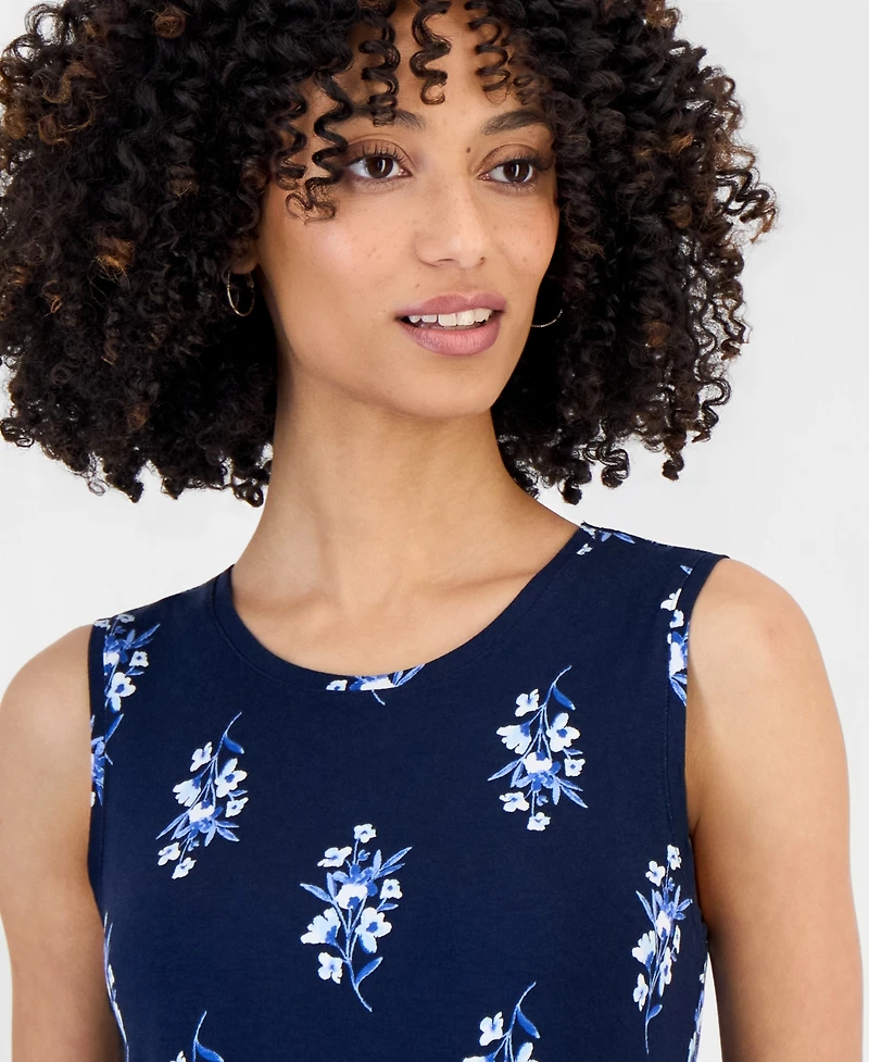 Style & Co Petite Printed Sleeveless Flip Flop Dress, Macy's Exclusive