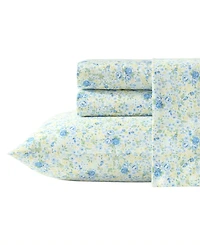 Laura Ashley Rowena 300-Thread Count Cotton Sateen 4-Pc. Sheet Set