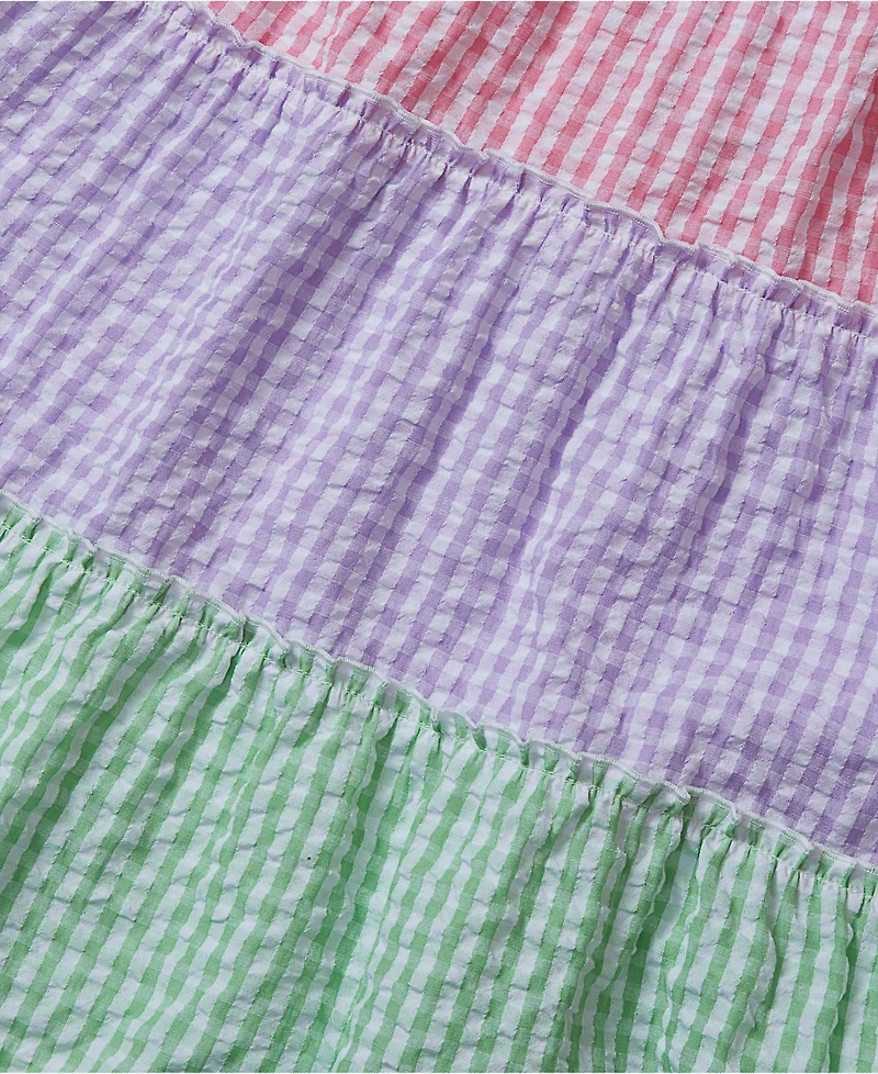 Lands' End Girls Woven Tiered Dress