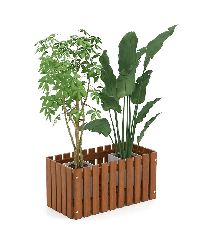 Slickblue Wooden Raised Planter Box for Flower and Vegetable Gardening