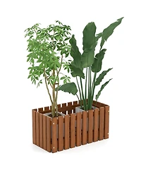 Slickblue Wooden Raised Planter Box for Flower and Vegetable Gardening