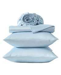 Laura Ashley Solid Satin Bliss -Pc. Sheet Set