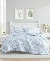 Laura Ashley Delphine Washed Microfiber 7-Pc. Comforter Set, King