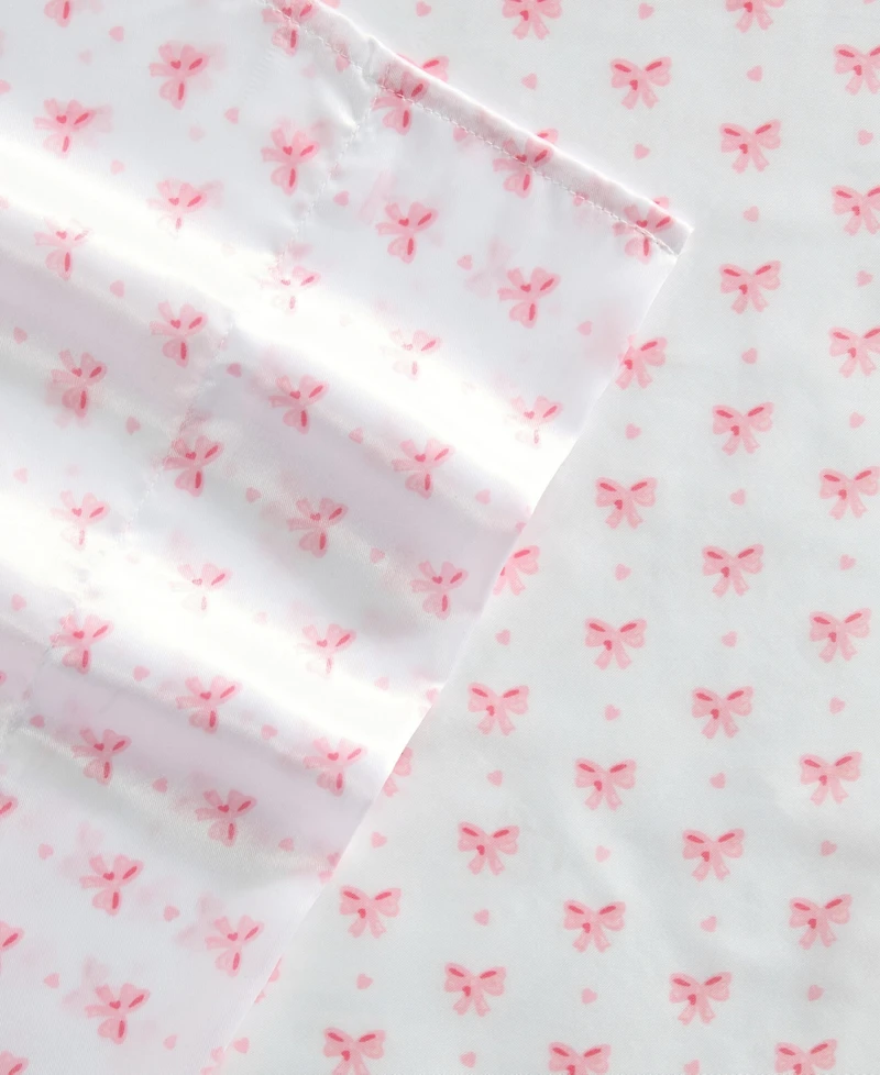 Laura Ashley Printed Satin Heart of Mine -Pc. Sheet Set