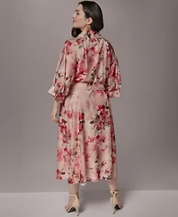 Donna Karan New York Plus Short-Sleeve Organza Shirt Dress