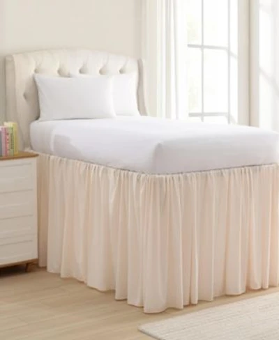 Laura Ashley Solid Washed Microfiber Bed Skirts