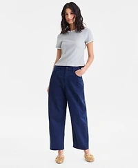 On 34th Womens High Rise Twill Barrel Leg Pants Macys Exclusive