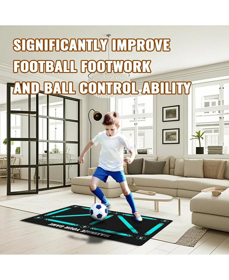 peneyon Football Footstep Agility Training Mat - Non-Slip, Silent Equipment for All Ages & Levels to Improve Speed, Strength & Coordination