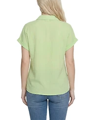 Ny Collection Women's Short-Sleeve Roll Cuff Blouse