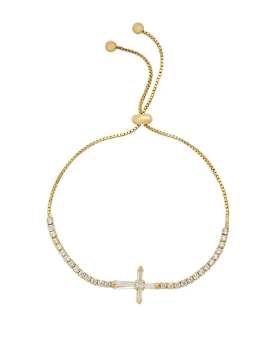 Unwritten Cubic Zirconia Cross Bolo Bracelet